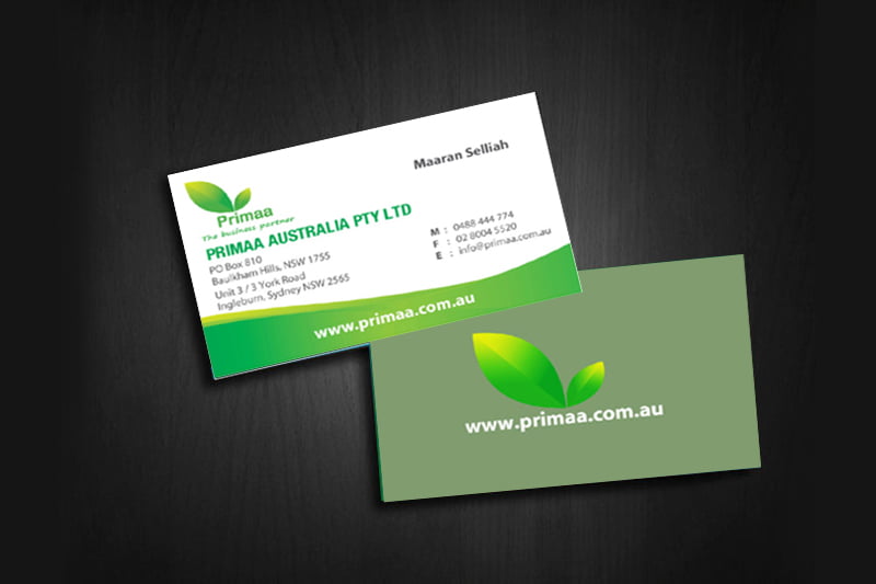 Primaa Business Card Design