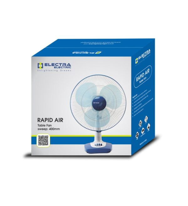 Electra-Electric-rapid-air-table-fan-product-packaging