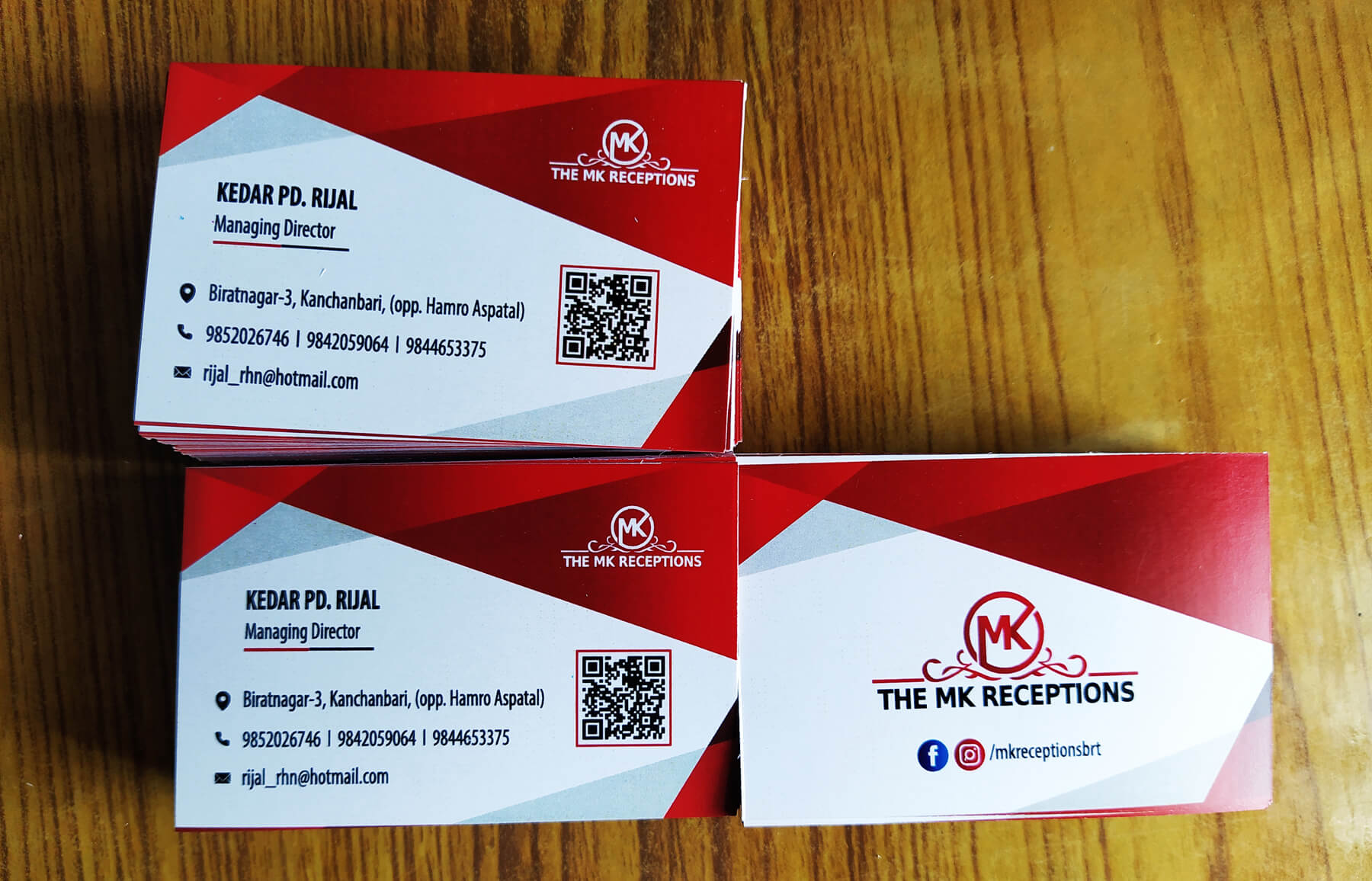 Business Card – THE MK RECEPTIONS